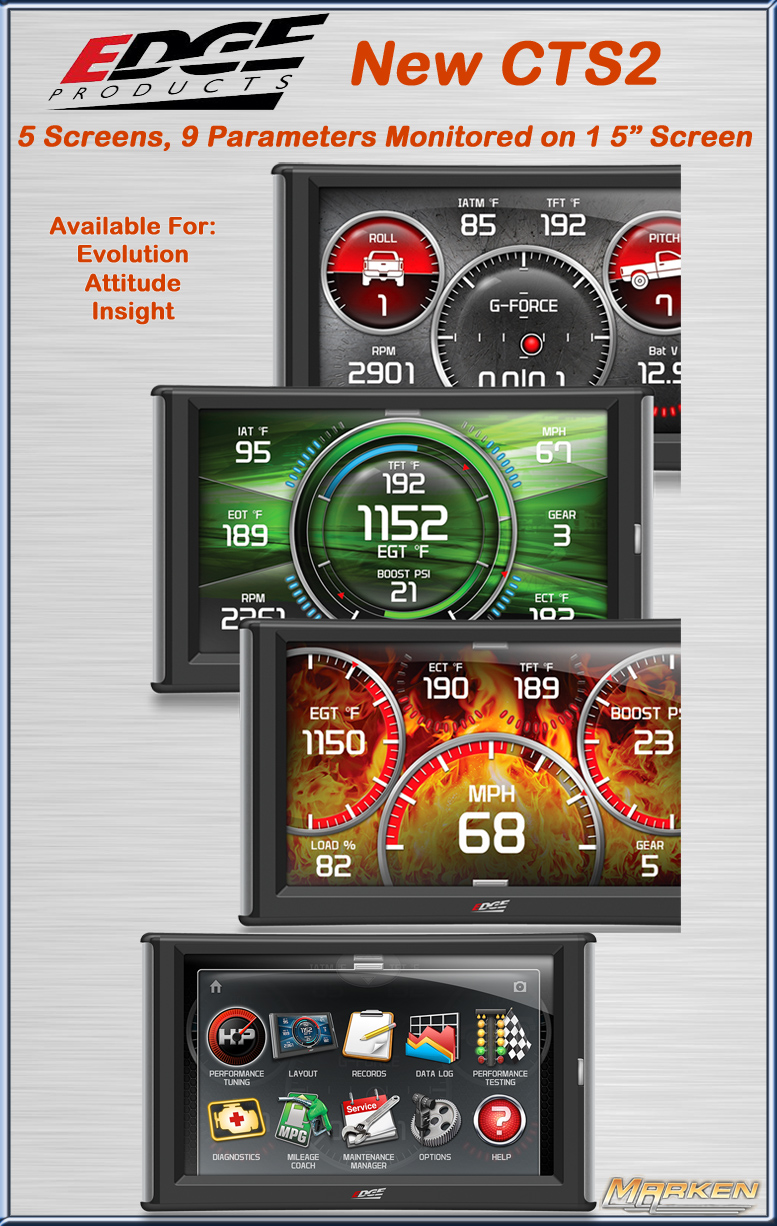 Edge New CTS2 5" Monitor Displays 9 Parameters on 1 Screen